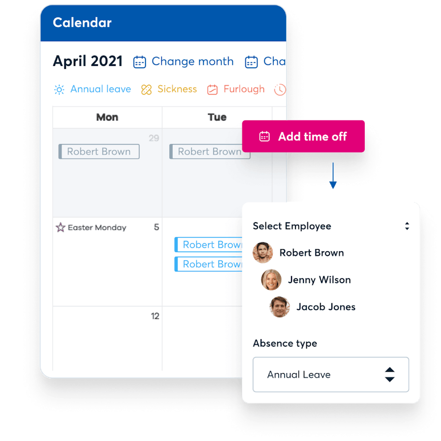 Online staff holiday planner & booking system BrightHR