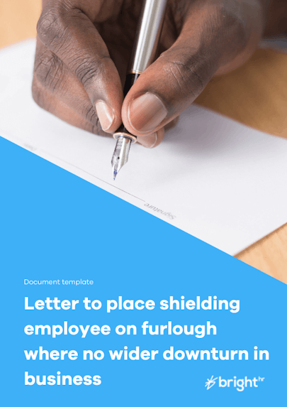 Letter to place shielding employee on furlough where no wider downturn in business