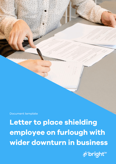Letter to place shielding employee on furlough with wider downturn in business