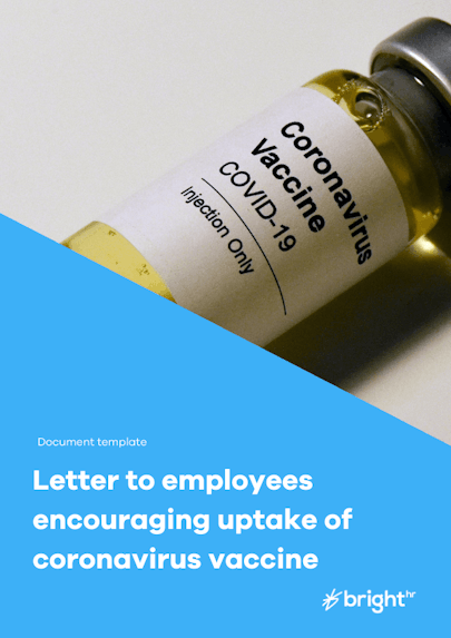 Letter to employees encouraging uptake of coronavirus vaccine