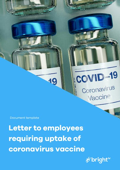Letter to employees requiring uptake of coronavirus vaccine