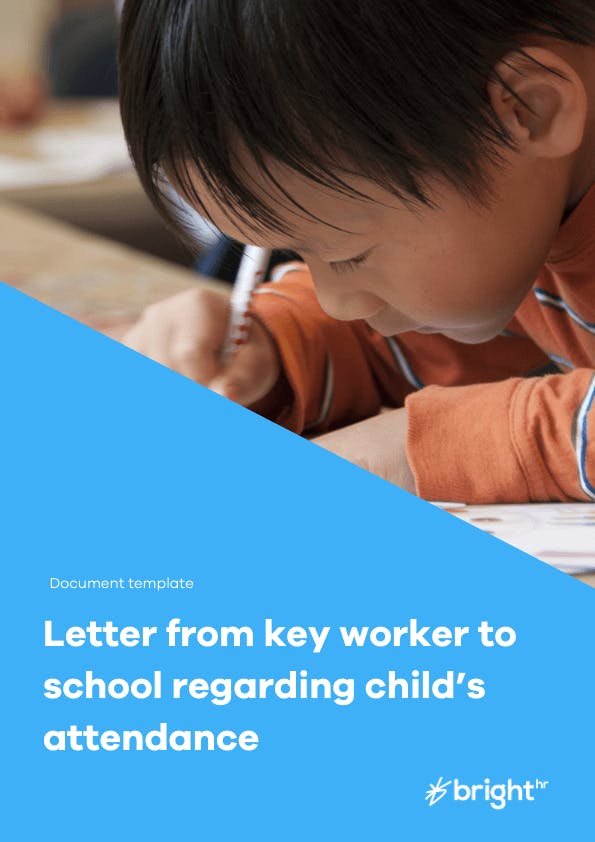 Letter from key worker to school regarding child’s attendance