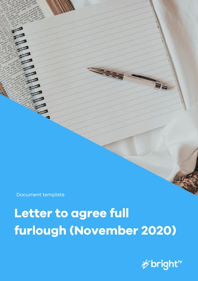 Letter to agree full furlough (November 2020)