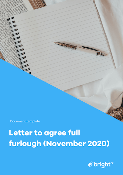 Letter to agree full furlough (November 2020)