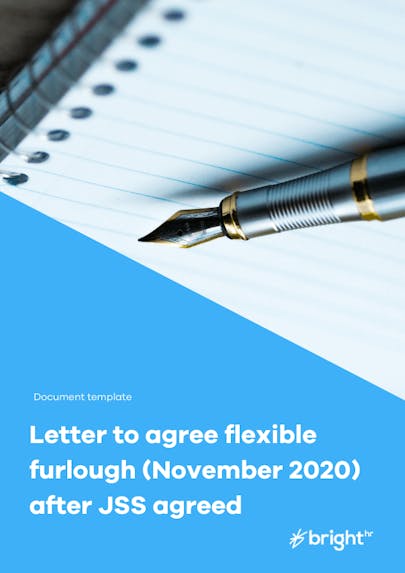 Letter to agree flexible furlough (November 2020) after JSS agreed