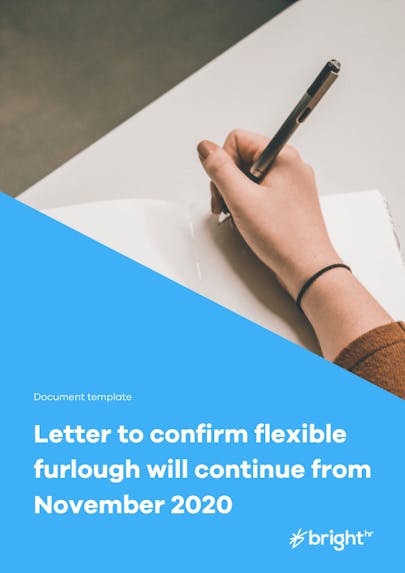 Letter to confirm flexible furlough will continue from November 2020