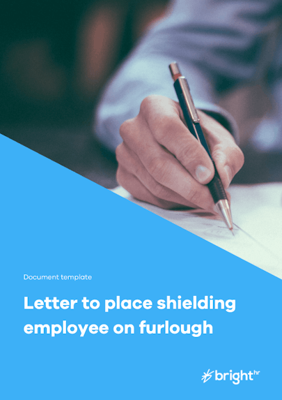 Letter to place shielding employee on furlough
