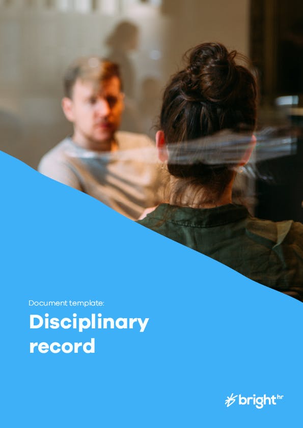 Disciplinary record template