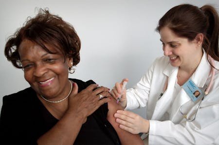 employee having a vaccination