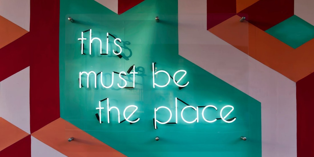 this must be the place - neon wall sign