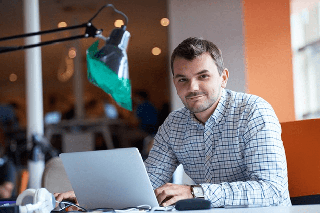 Person at desk with Laptop