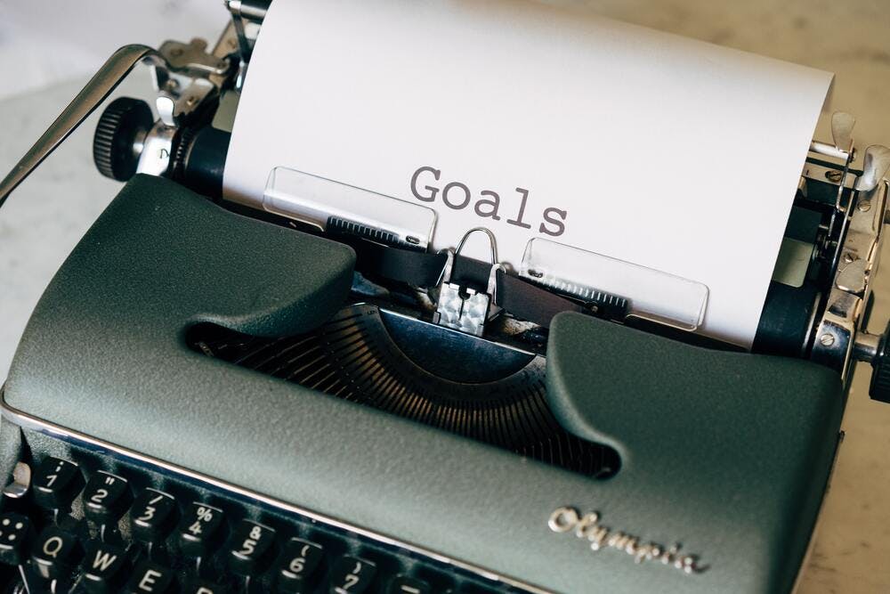 Goals Typewriter The word goals written on an old typewriter