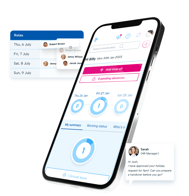 Staff shift scheduling software interface