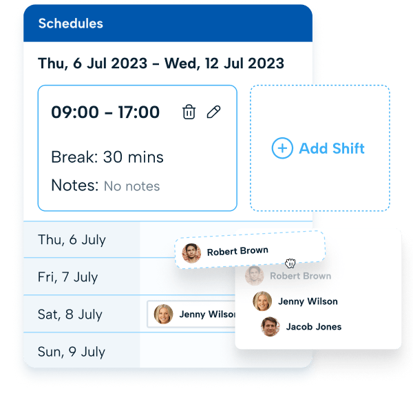 Shifts and rotas feature of BrightHR Shifts and rotas feature of BrightHR