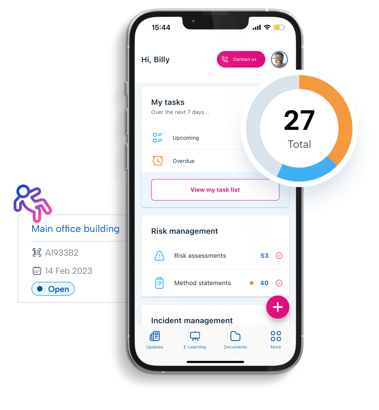 health and safety software app on phone