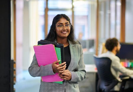 Employee at legal firm Office worker in legal setting