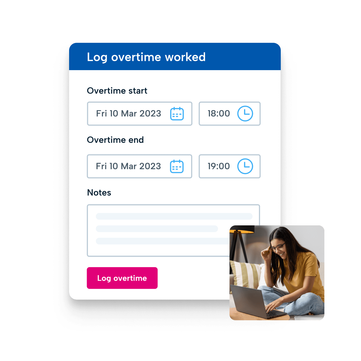 BrightHR's payroll software overtime logging feature
