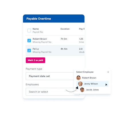 BrightHR's Overtime pay system interface