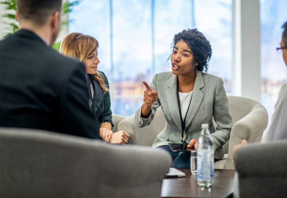 Workplace conflict meeting A meeting that has turned in a conflict