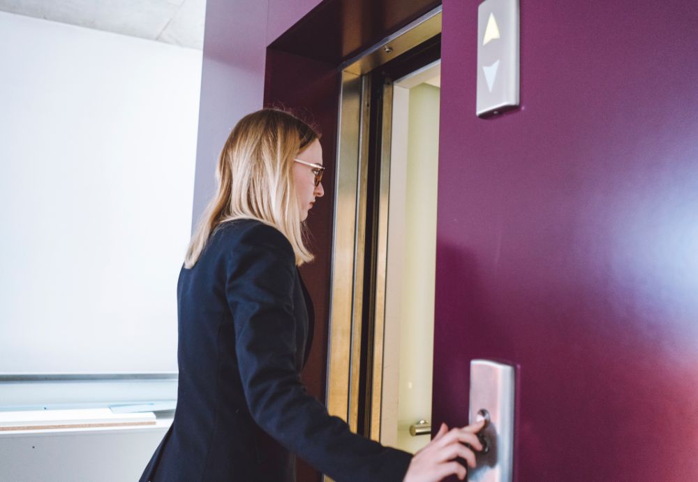 Staff member exits via the lift