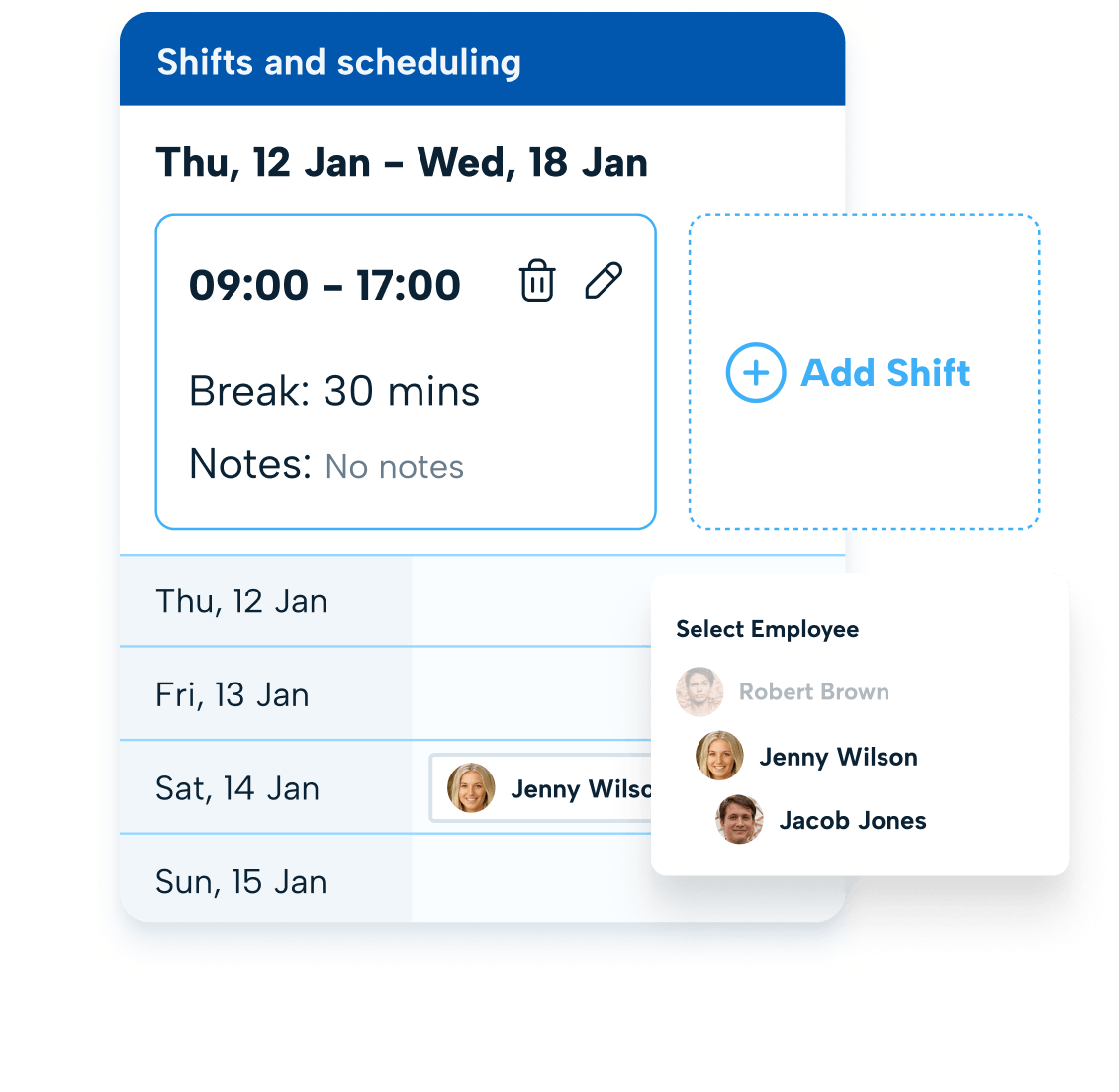 Shifts and rotas scheduling Shifts and rotas feature of BrightHR