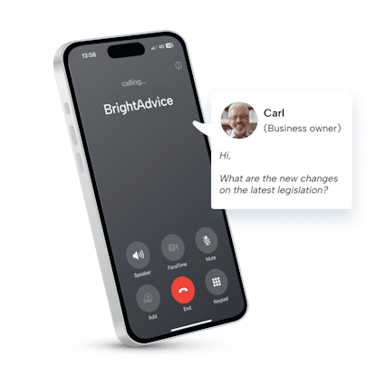 A picture of an iPhone used by a business owner contacting BrightAdvice for employment legislation information.
