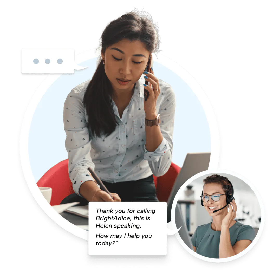 Person on the Phone to Insurance Advice