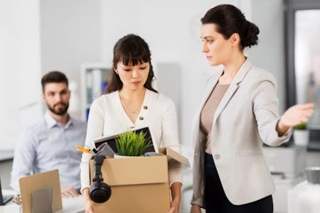 end of contract business owner dismissing an employee in office
