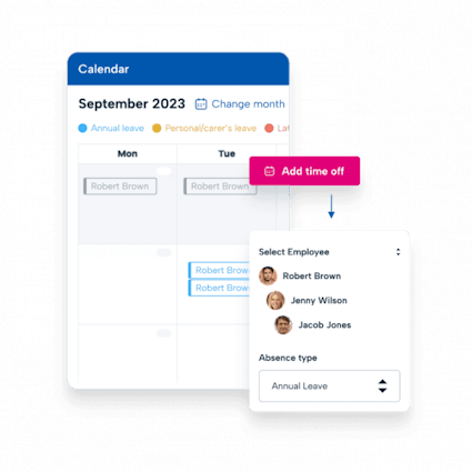 Holiday booking app interface