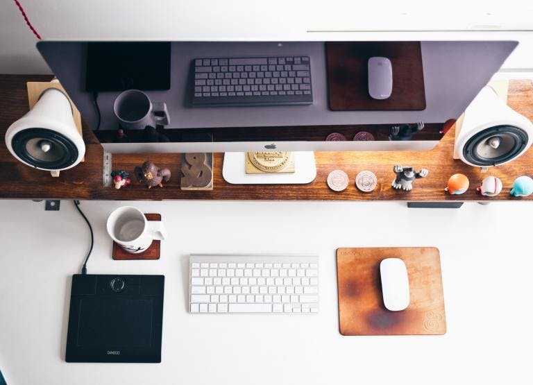 work desk set up 