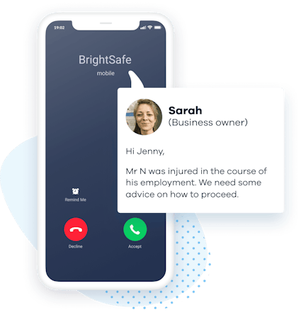A customer on a call with BrightSafe