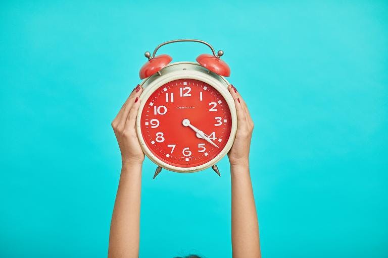 clock in hands clock in hands