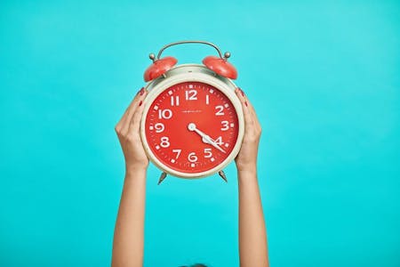 clock in hands