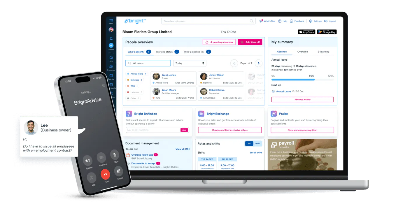 BrightHR people management solutions