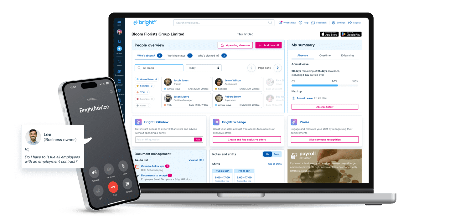 BrightHR people management solutions