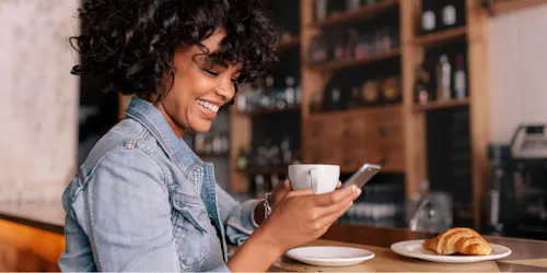 A person using a mobile app to record their working hours