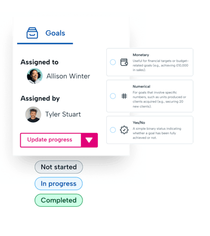 BrightHR Performance Goals in app