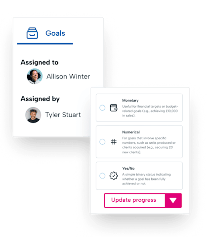 Goals in BrightHR appraisal software