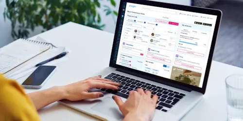 BrightHR software displayed on a laptop