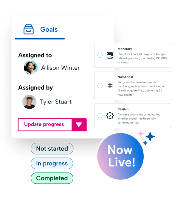 BrightHR's goal feature in performance review