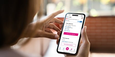 Annual leave request The BrightHR dashboard on a mobile device