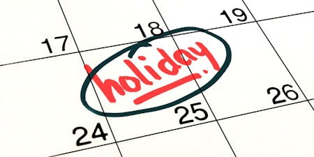 Holiday carry over with a calendar