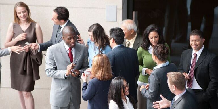 Group of people networking looking for new hires