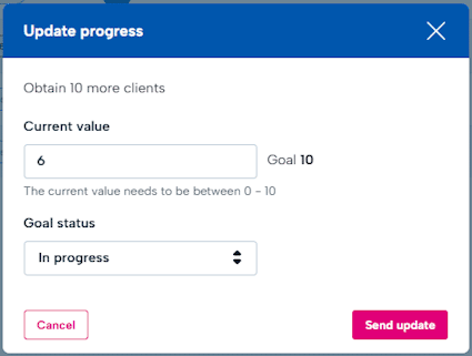 Update goal progress