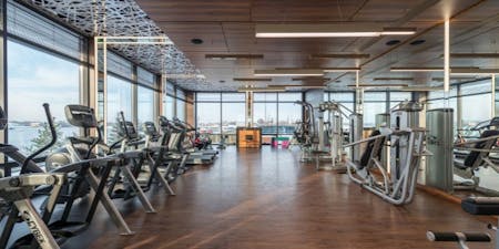 State-of-the-art gym in modern workplace building