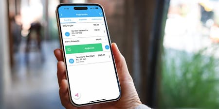 PoP employee expense tracker app for staff expenses Mobile display of the BrightHR PoP staff expenses app