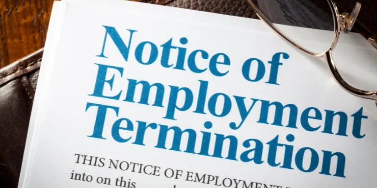 Fair terminations matter Notice of employment termination document