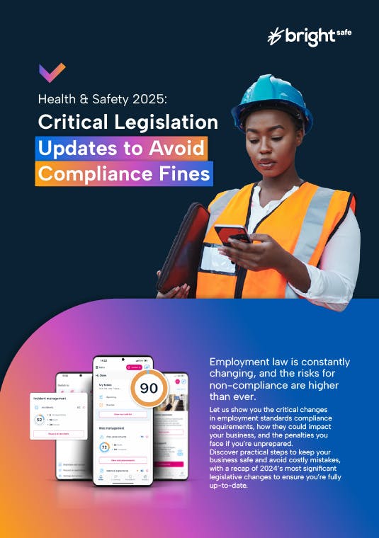 Front cover of BrightHR's Health & Safety 2025: Critical Legislation Updates to Avoid Compliance Fines