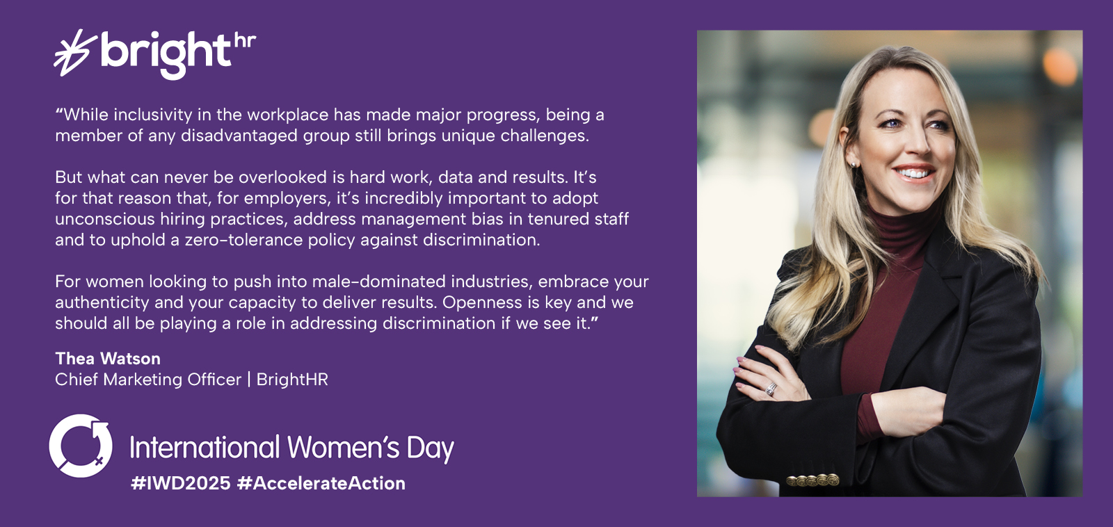 A quote from BrightHR's CMO on International Women's Day 2025