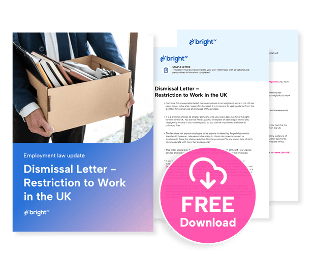 Dismissal Letter - Restriction to Work in the UK